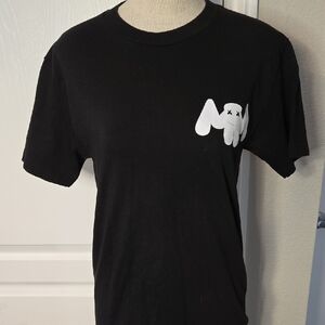 Men's Mellogang 30 Black Graphic Tee with White Design‎